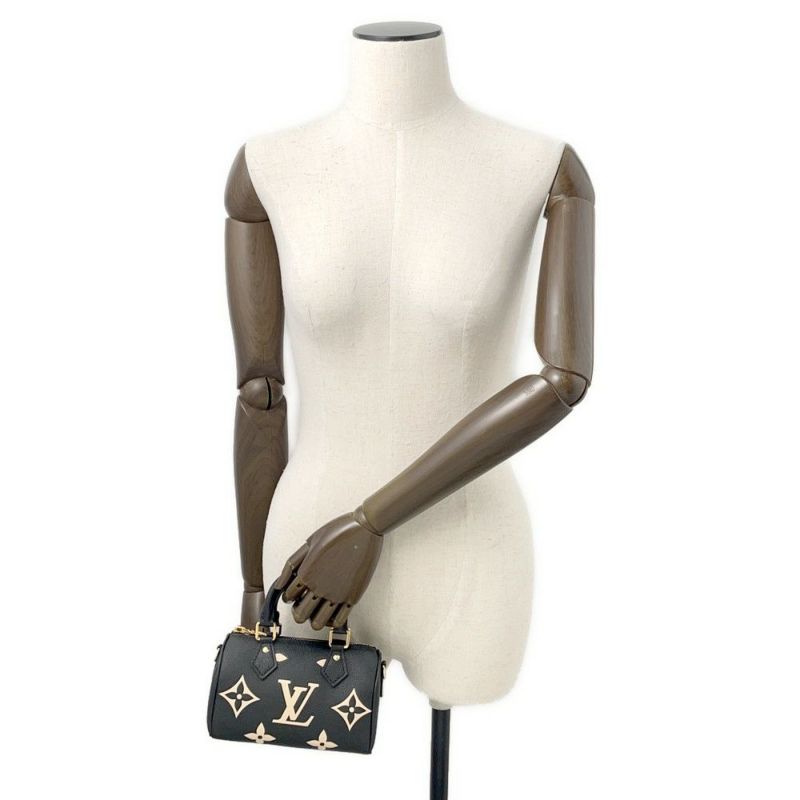 ルイヴィトン ハンドバッグ モノグラム・アンプラント ナノ・スピーディ M81456 ヴィトン バッグ 2way ショルダーバッグ 黒 ブラック