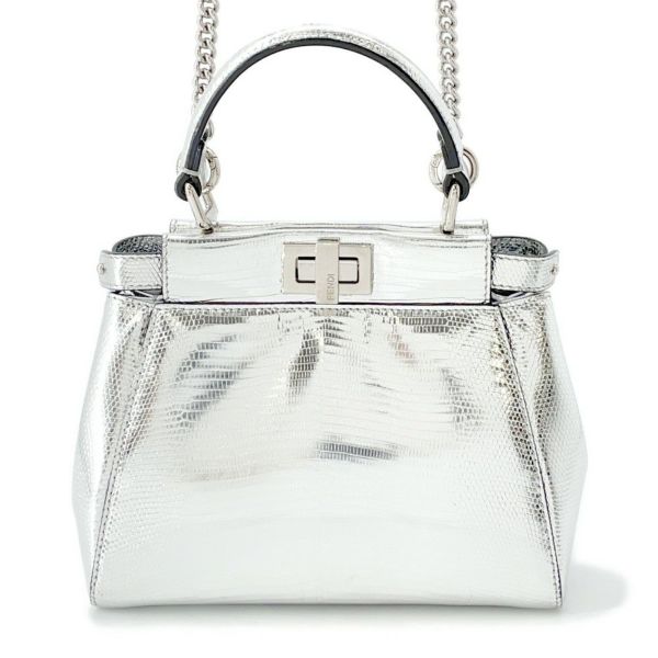 フェンディ ハンドバッグ  ピーカブー アイコニック XS リザード 8BN309 FENDI 2way ショルダーバッグ