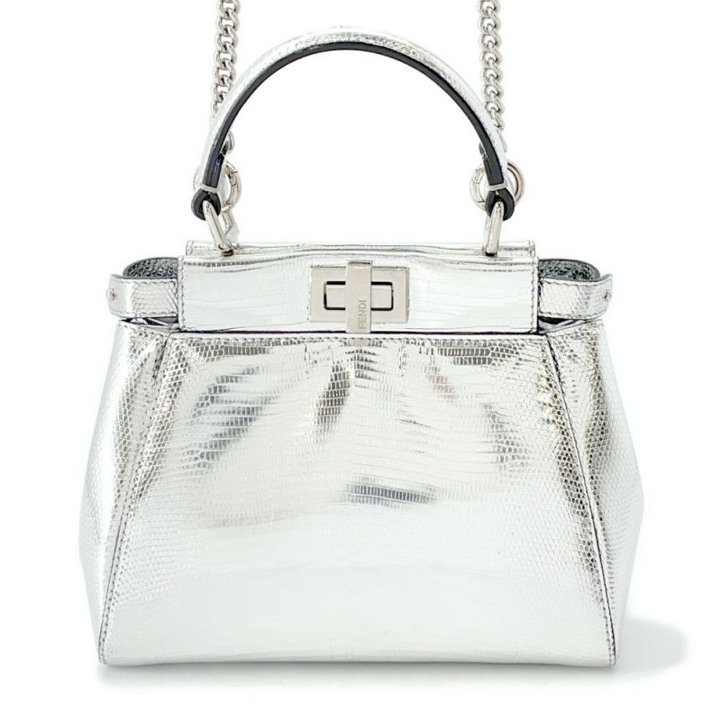 フェンディ ハンドバッグ  ピーカブー アイコニック XS リザード 8BN309 FENDI 2way ショルダーバッグ