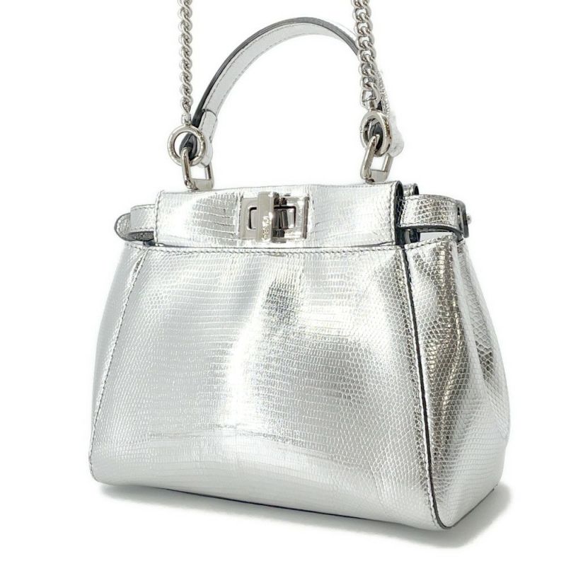 フェンディ ハンドバッグ  ピーカブー アイコニック XS リザード 8BN309 FENDI 2way ショルダーバッグ