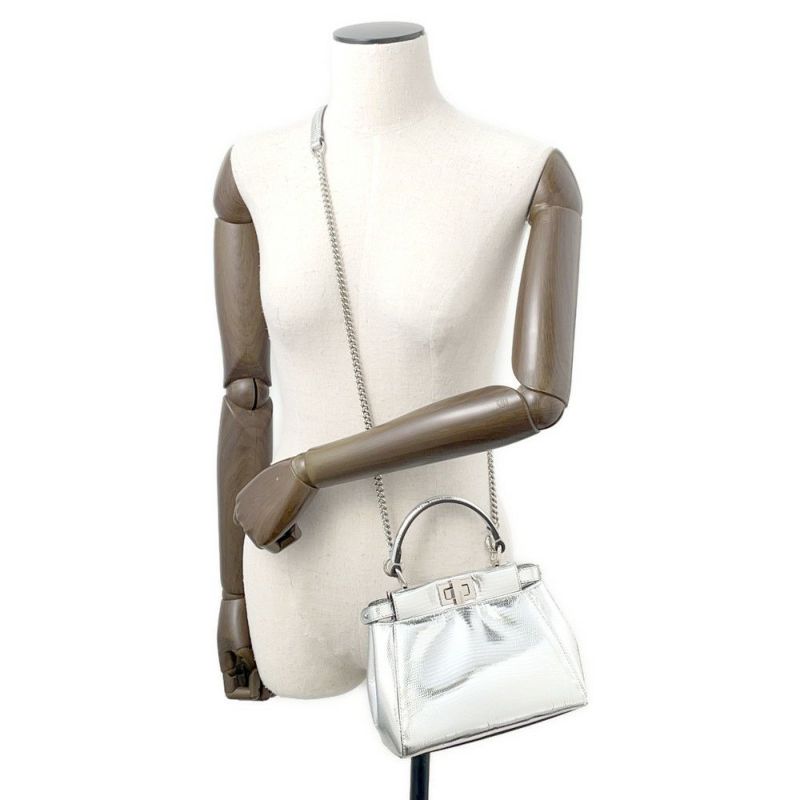 フェンディ ハンドバッグ  ピーカブー アイコニック XS リザード 8BN309 FENDI 2way ショルダーバッグ