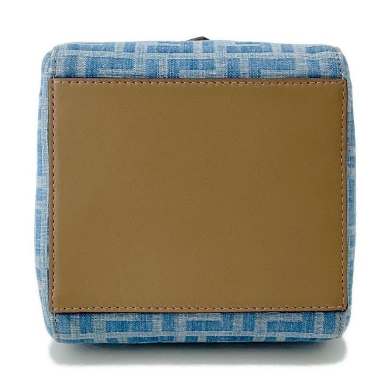 フェンディ ショルダーバッグ オリガミ Origami ミニ ズッカ柄 デニム 8BS083 FENDI 2way ハンドバッグ