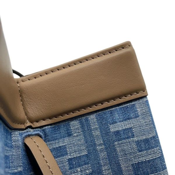 フェンディ ショルダーバッグ オリガミ Origami ミニ ズッカ柄 デニム 8BS083 FENDI 2way ハンドバッグ