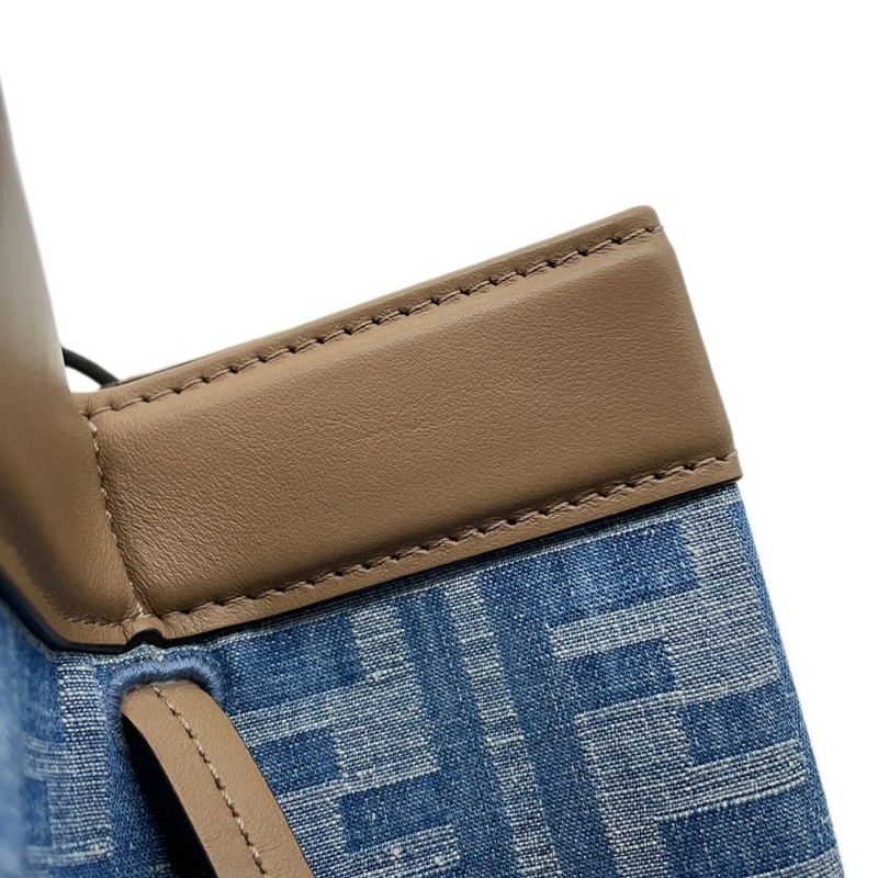 フェンディ ショルダーバッグ オリガミ Origami ミニ ズッカ柄 デニム 8BS083 FENDI 2way ハンドバッグ