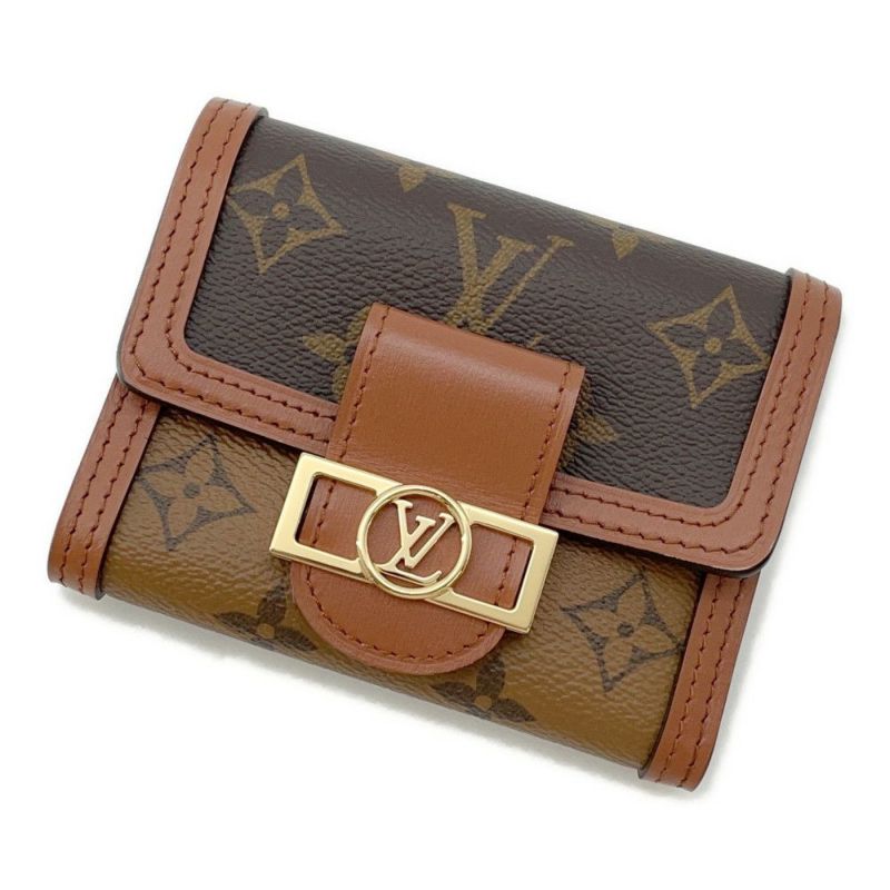 ルイヴィトン 三つ折り財布 モノグラムリバース ポルトフォイユ・ドーフィーヌ コンパクト M68725 LOUIS VUITTON ヴィトン 財布
