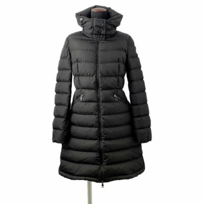 モンクレール ロングダウンジャケット FLAMMETTE フラメッテ レディースサイズ1 H20931C509 MONCLER Aライン フード 黒  安心保証 | 中古・新品ブランド販売ギャラリーレア公式通販