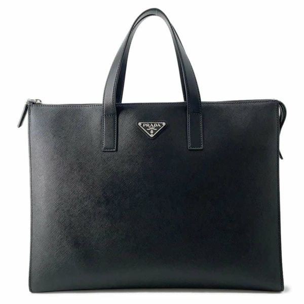 プラダ ハンドバッグ ブリーフケース サフィアーノ レザー 2VG039 PRADA ビジネスバッグ 黒