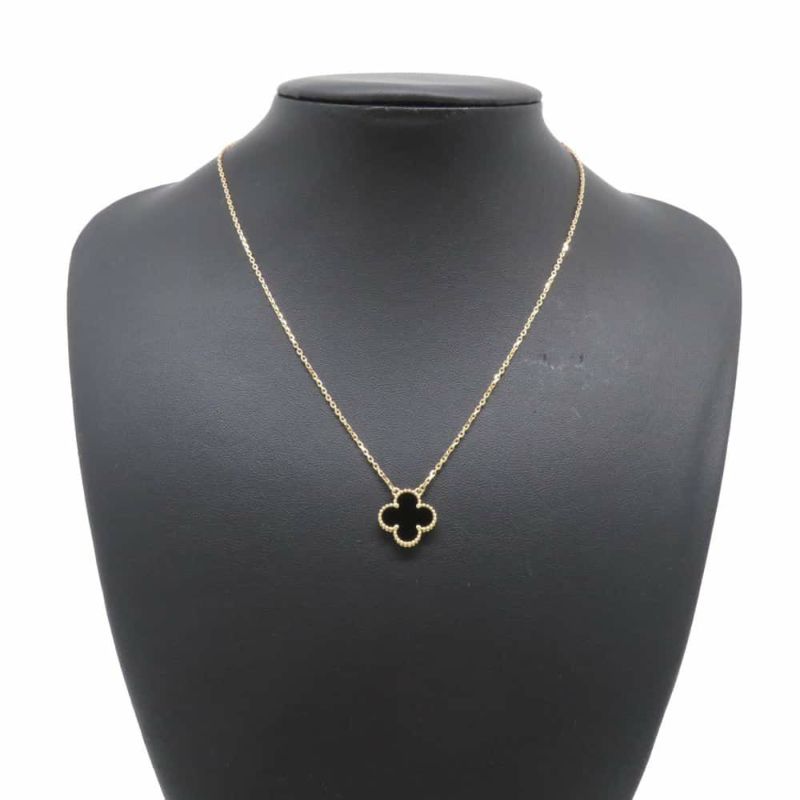 ヴァンクリーフ&アーペル ネックレス ヴィンテージ アルハンブラ ペンダント オニキス K18YGイエローゴールド VCARA45800