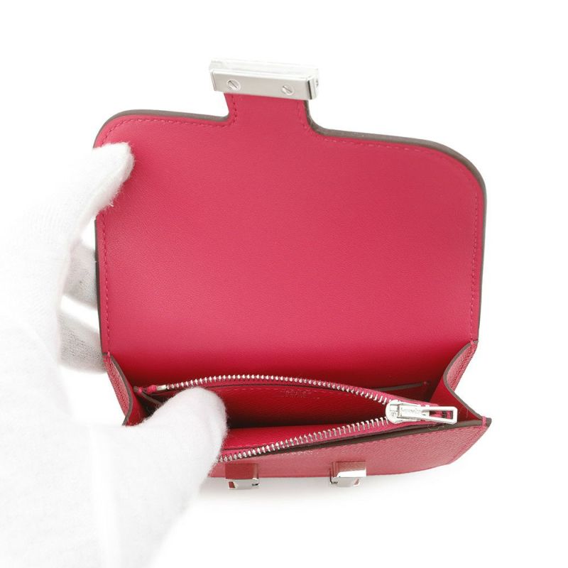 エルメス 財布 コンスタンス スリム ローズメキシコ/シルバー金具 エプソン W刻印 HERMES 財布