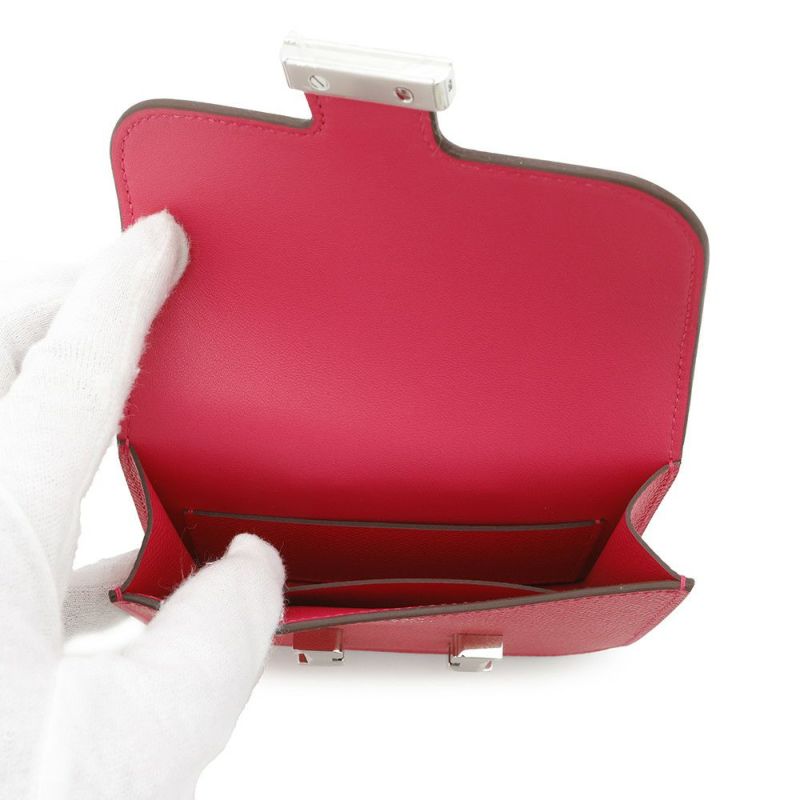 エルメス 財布 コンスタンス スリム ローズメキシコ/シルバー金具 エプソン W刻印 HERMES 財布