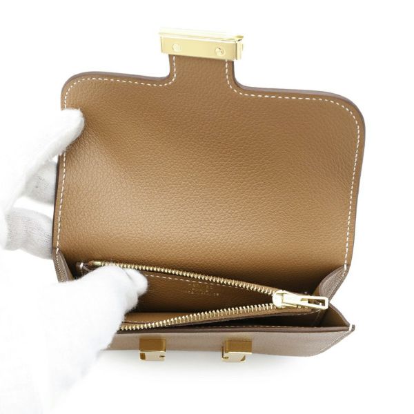 エルメス 財布 コンスタンス スリム ゴールド/ゴールド金具 エバーカラー W刻印 HERMES 財布
