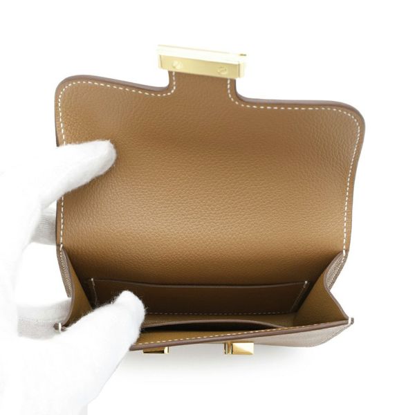 エルメス 財布 コンスタンス スリム ゴールド/ゴールド金具 エバーカラー W刻印 HERMES 財布