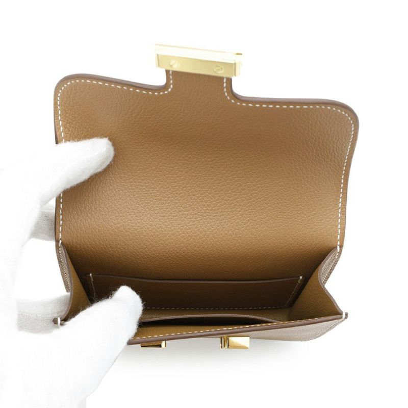 エルメス 財布 コンスタンス スリム ゴールド/ゴールド金具 エバーカラー W刻印 HERMES 財布