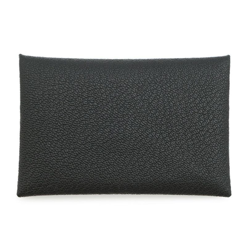 エルメス カードケース カルヴィ ブラック シェブルミゾル K刻印 HERMES 名刺入れ 黒