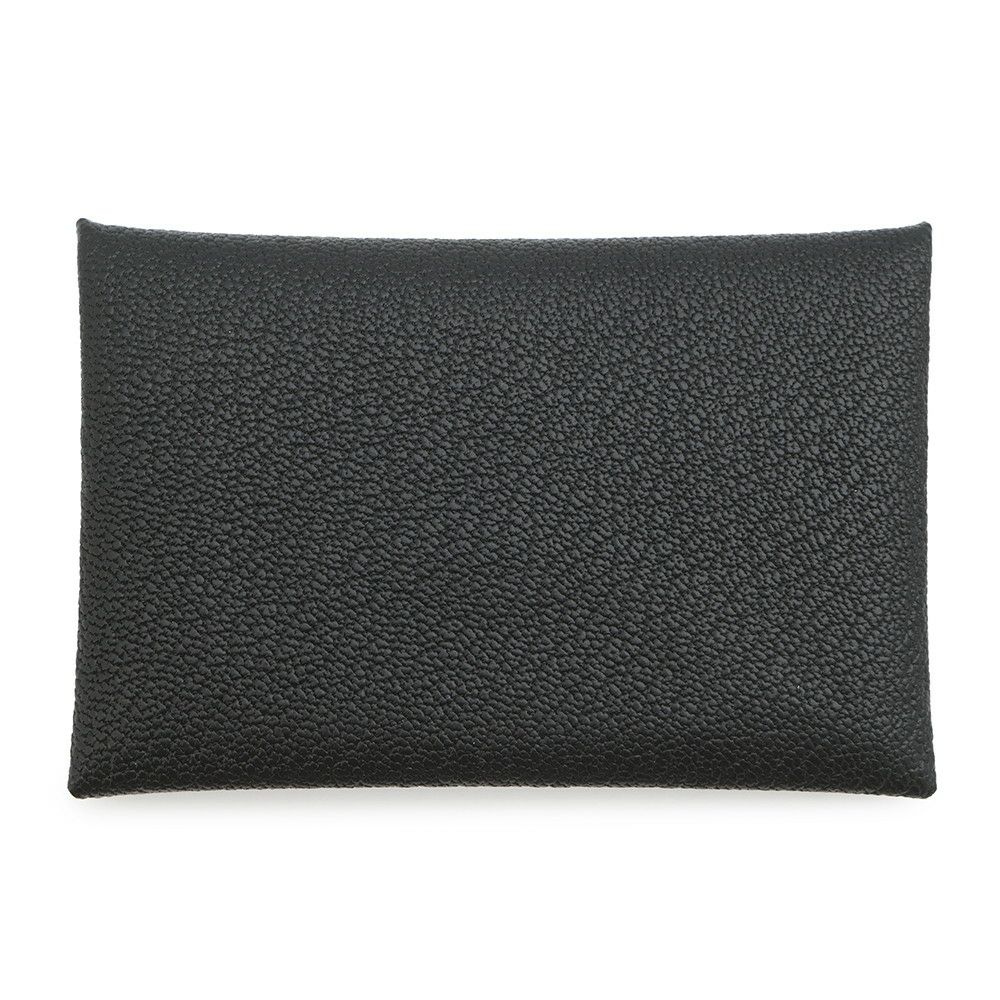 エルメス カードケース カルヴィ ブラック シェブルミゾル K刻印 HERMES 名刺入れ 黒