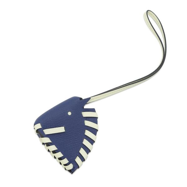 エルメス バッグチャーム シュバル トレッセ ブルータイ/ジョーヌミルトン エプソン K刻印 HERMES チャーム