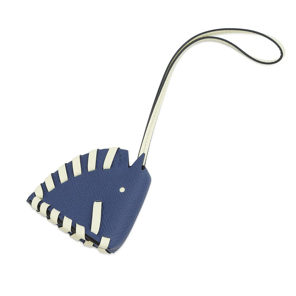 エルメス バッグチャーム シュバル トレッセ ブルータイ/ジョーヌミルトン エプソン K刻印 HERMES チャーム