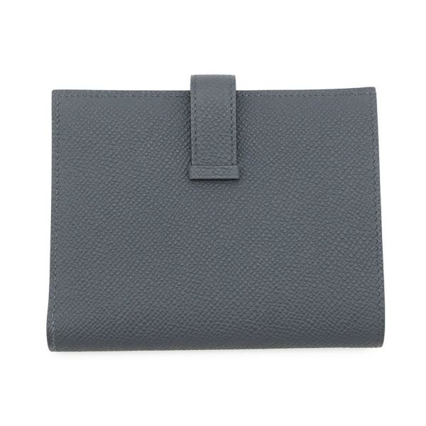 エルメス 二つ折り財布 ベアンコンパクト グリミスティ/シャンパンゴールド金具 エプソン K刻印