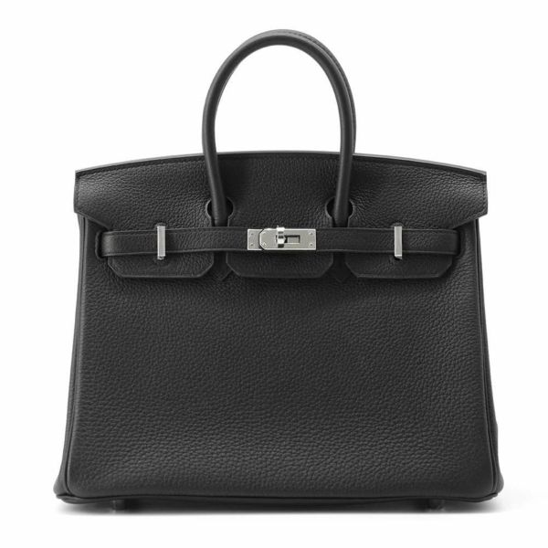 エルメス バーキン25 ブラック/シルバー金具 トゴ W刻印 HERMES Birkin ハンドバッグ 黒