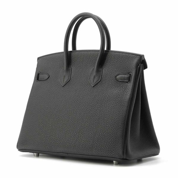 エルメス バーキン25 ブラック/シルバー金具 トゴ W刻印 HERMES Birkin ハンドバッグ 黒