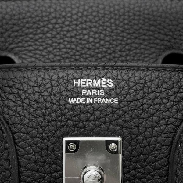 エルメス バーキン25 ブラック/シルバー金具 トゴ W刻印 HERMES Birkin ハンドバッグ 黒