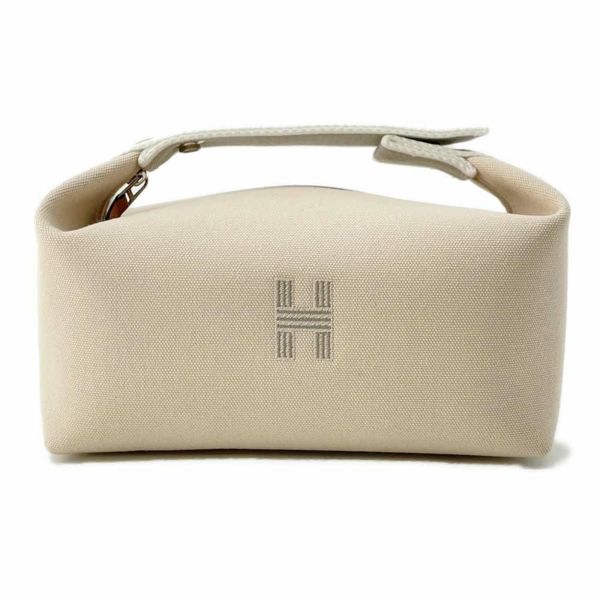 エルメス ポーチ ブリッド・ア・ブラックPM ベージュ/シルバー金具 キャンバス HERMES バッグ 小物入れ