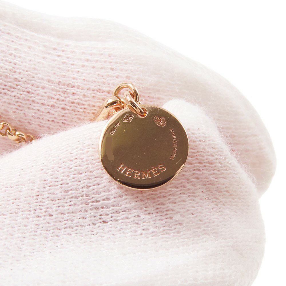 エルメス ネックレス エクスリブリスTPM ダイヤモンド 1P 0.04ct K18PGピンクゴールド HERMES Ex-Libris ペンダント