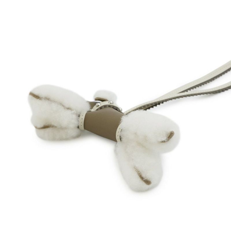 エルメス バッグチャーム バディ エピック エトゥープ/クレ ラムスキン/ムートン K刻印