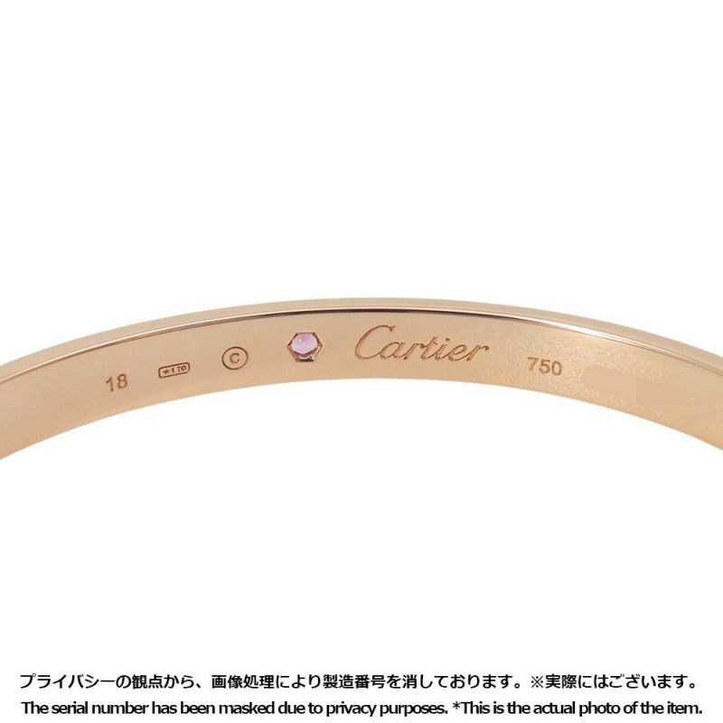 カルティエ ブレスレット ラブブレス オープン クラシックモデル ピンクサファイア 1P K18PGピンクゴールド サイズ18 B6030018 バングル