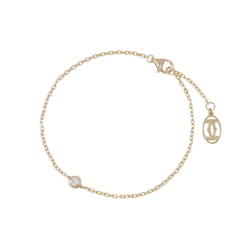 カルティエ ブレスレット ダムール SM スモールモデル ダイヤモンド 1P 0.09ct K18YGイエローゴールド B6040300 Cartier