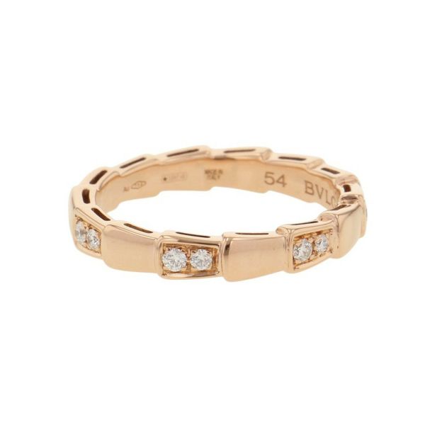 ブルガリ リング セルペンティ ヴァイパー リング ダイヤモンド 計0.24ct K18PGピンクゴールド サイズ54 353271 BVLGARI 指輪