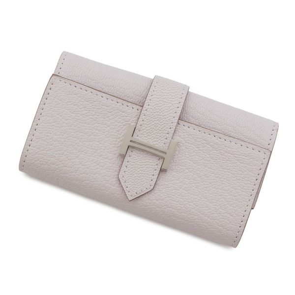 エルメス 4連キーケース ベアン モーブペール/シルバー金具 シェブルミゾル W刻印 HERMES