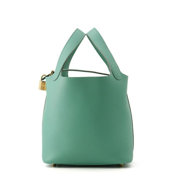 エルメス ハンドバッグ ピコタンロックPM ヴェールジェイド/ゴールド金具 トリヨンモーリス U刻印