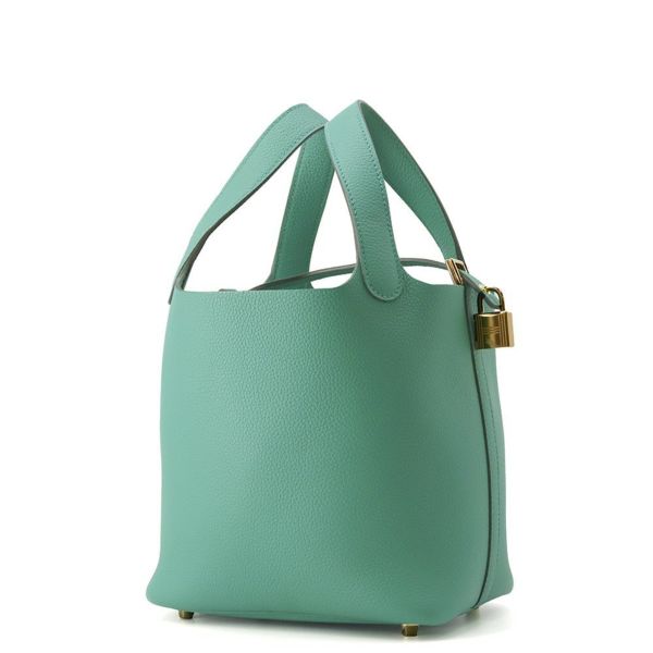 エルメス ハンドバッグ ピコタンロックPM ヴェールジェイド/ゴールド金具 トリヨンモーリス U刻印