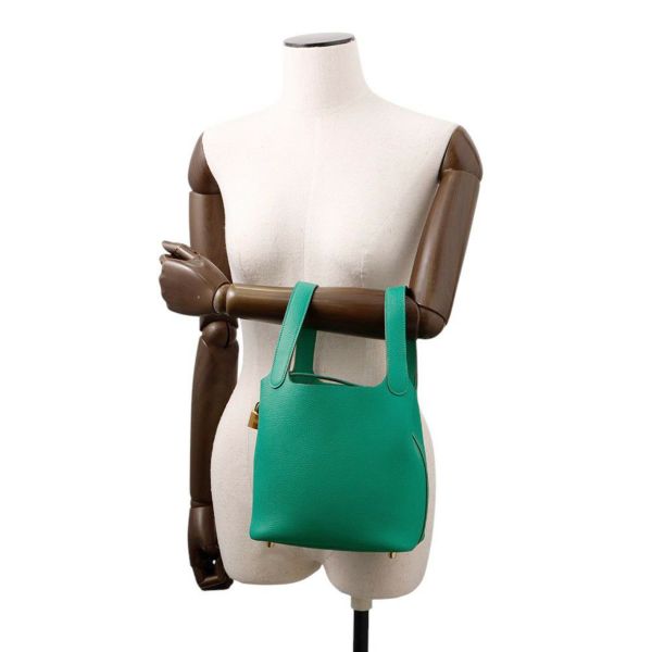 エルメス ハンドバッグ ピコタンロックPM ヴェールジェイド/ゴールド金具 トリヨンモーリス U刻印