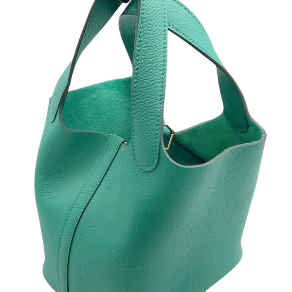 エルメス ハンドバッグ ピコタンロックPM ヴェールジェイド/ゴールド金具 トリヨンモーリス U刻印