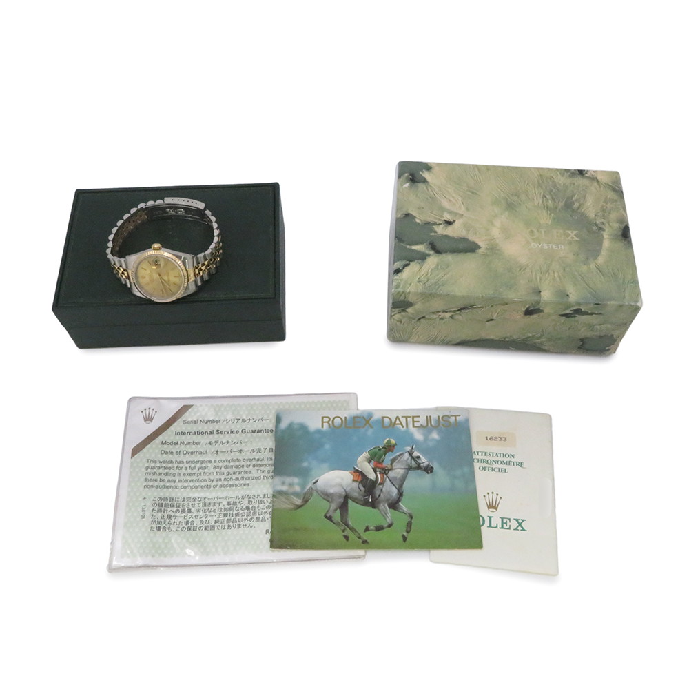 ロレックス デイトジャスト S番 SS/K18YG 16233 ROLEX 腕時計 シャンパン文字盤