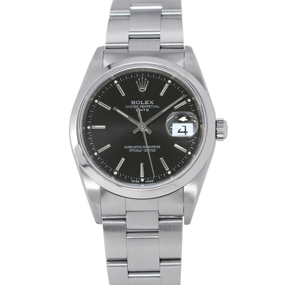 ロレックス オイスターパーペチュアル デイト F番 15200 ROLEX 腕時計 黒文字盤
