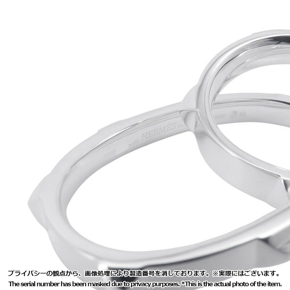 エルメス リング クルー・ドゥ・H ダブルフィンガー SV925シルバー H125631B リングサイズ52 HERMES ジュエリー 指輪