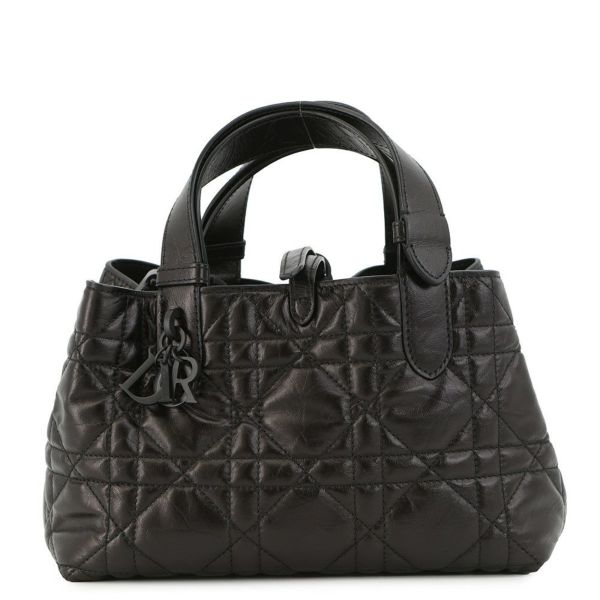 クリスチャン・ディオール ハンドバッグ トゥジュール マクロカナージュ スモール クリンクルドカーフレザー M2822SNIO 黒