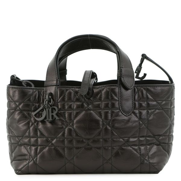 クリスチャン・ディオール ハンドバッグ トゥジュール マクロカナージュ スモール クリンクルドカーフレザー M2822SNIO 黒