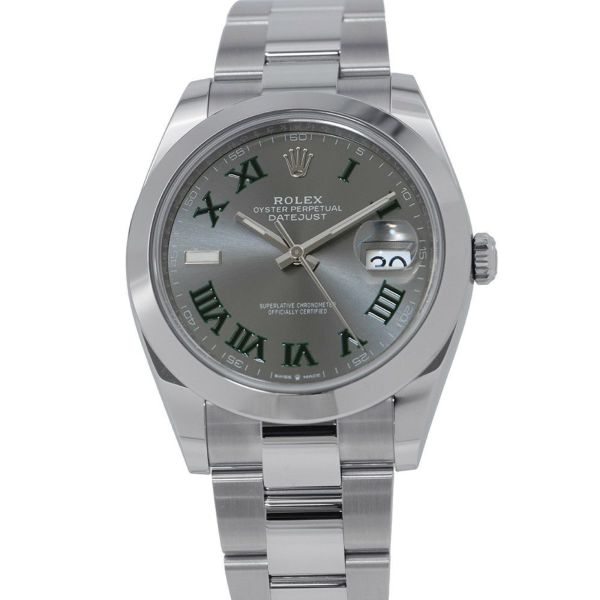 ロレックス デイトジャスト41 ランダムシリアル ルーレット 126300 ROLEX 腕時計 スレート文字盤 ローマン
