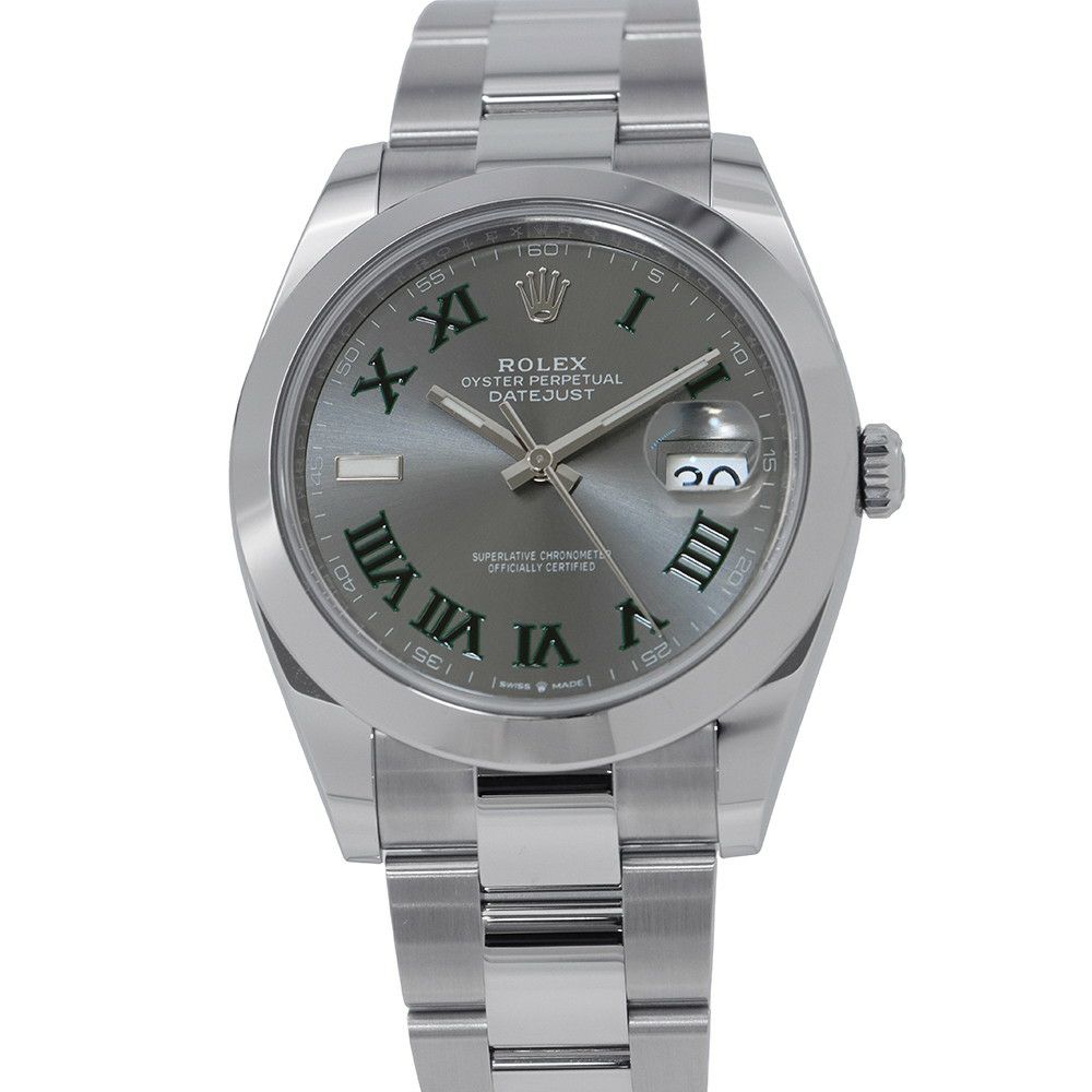 ロレックス デイトジャスト41 ランダムシリアル ルーレット 126300 ROLEX 腕時計 スレート文字盤 ローマン