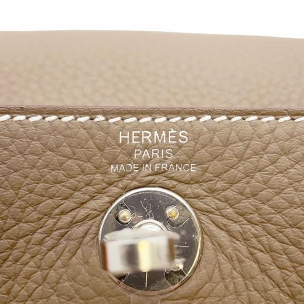 エルメス リンディ ミニ エトゥープ/シルバー金具 トリヨンクレマンス W刻印 HERMES 2wayショルダー