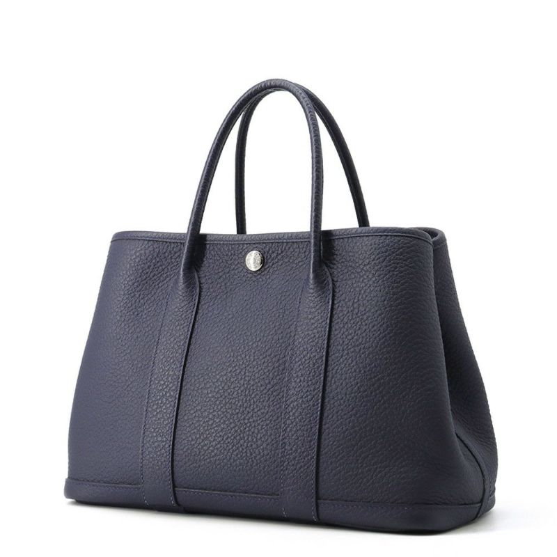 エルメス トートバッグ ガーデンパーティTPM ブルーニュイ/シルバー金具 ネゴンダ D刻印
