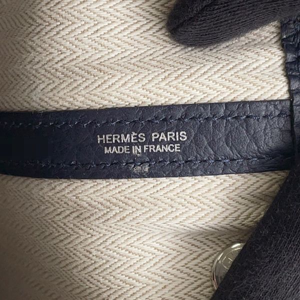 エルメス トートバッグ ガーデンパーティTPM ブルーニュイ/シルバー金具 ネゴンダ D刻印