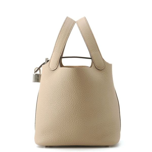 エルメス ハンドバッグ ピコタンロックPM ベージュマルファ/シルバー金具 トリヨンクレマンス K刻印