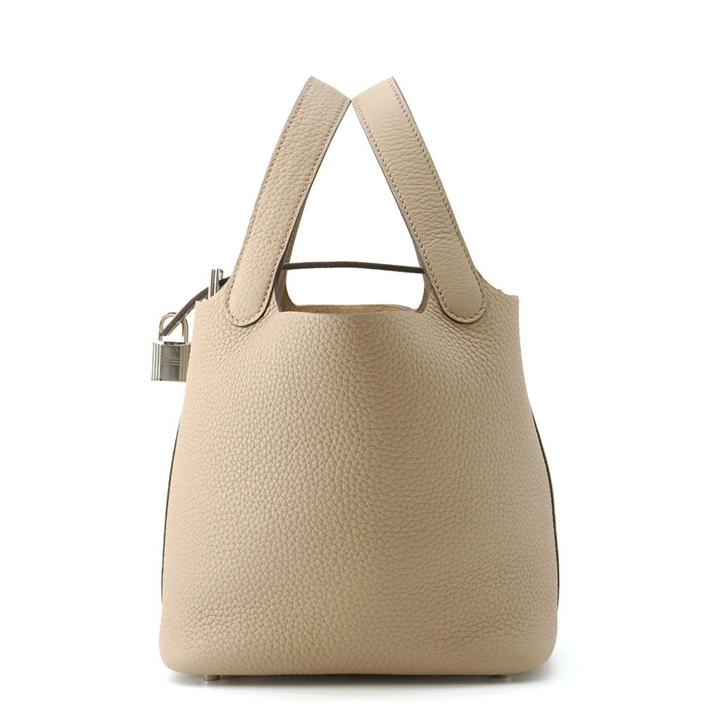 エルメス ハンドバッグ ピコタンロックPM ベージュマルファ/シルバー金具 トリヨンクレマンス K刻印