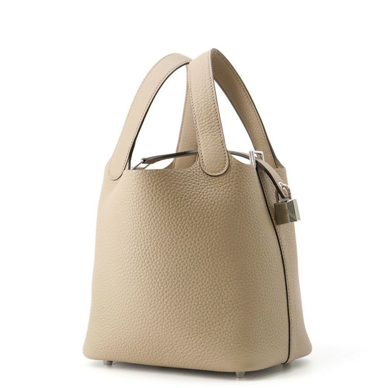 エルメス ハンドバッグ ピコタンロックPM ベージュマルファ/シルバー金具 トリヨンクレマンス K刻印