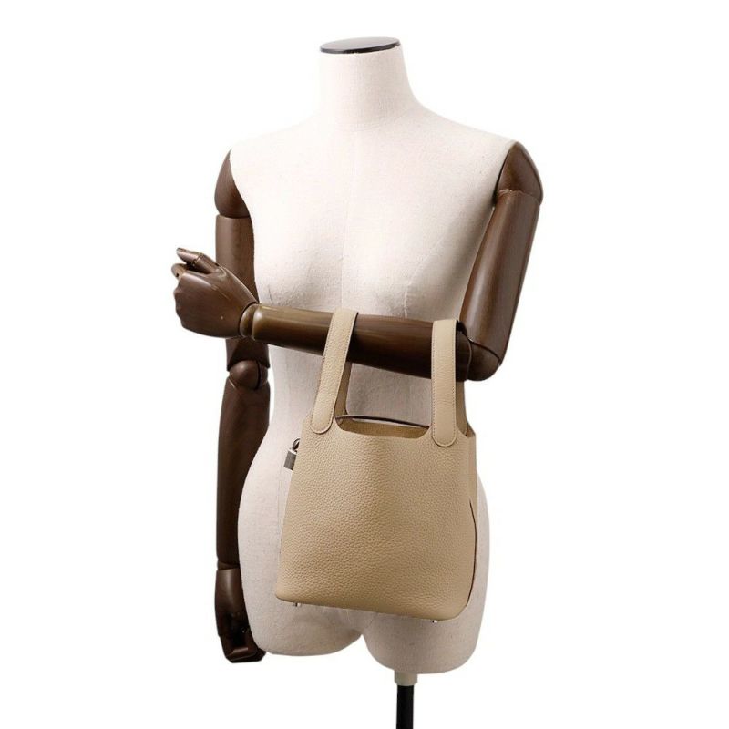 エルメス ハンドバッグ ピコタンロックPM ベージュマルファ/シルバー金具 トリヨンクレマンス K刻印